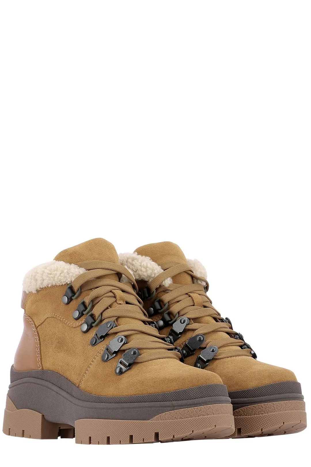 See by Chlo Round Toe Lace-Up Boots