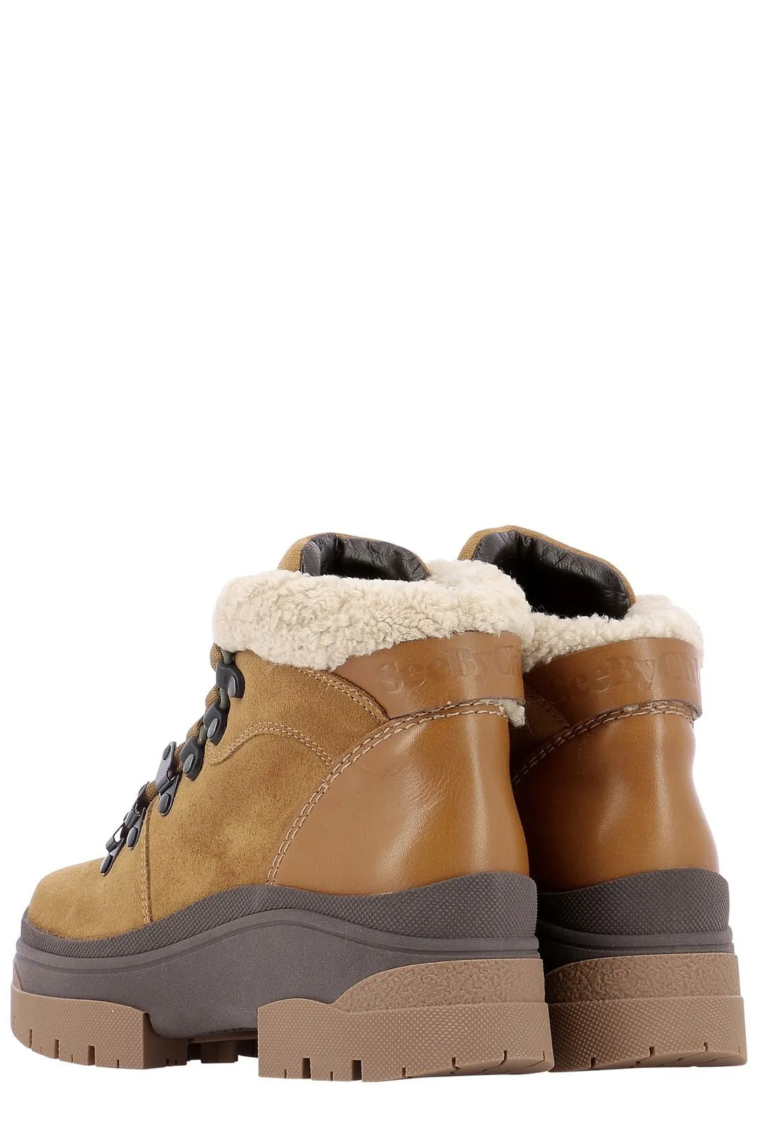 See by Chlo Round Toe Lace-Up Boots