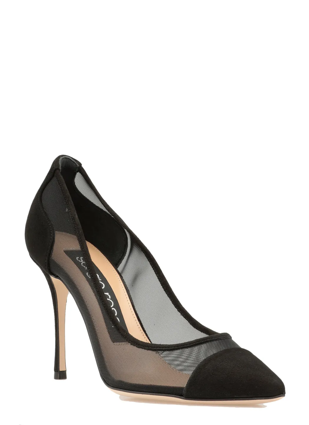Sergio Rossi Godiva Mesh Pointed-Toe Pumps