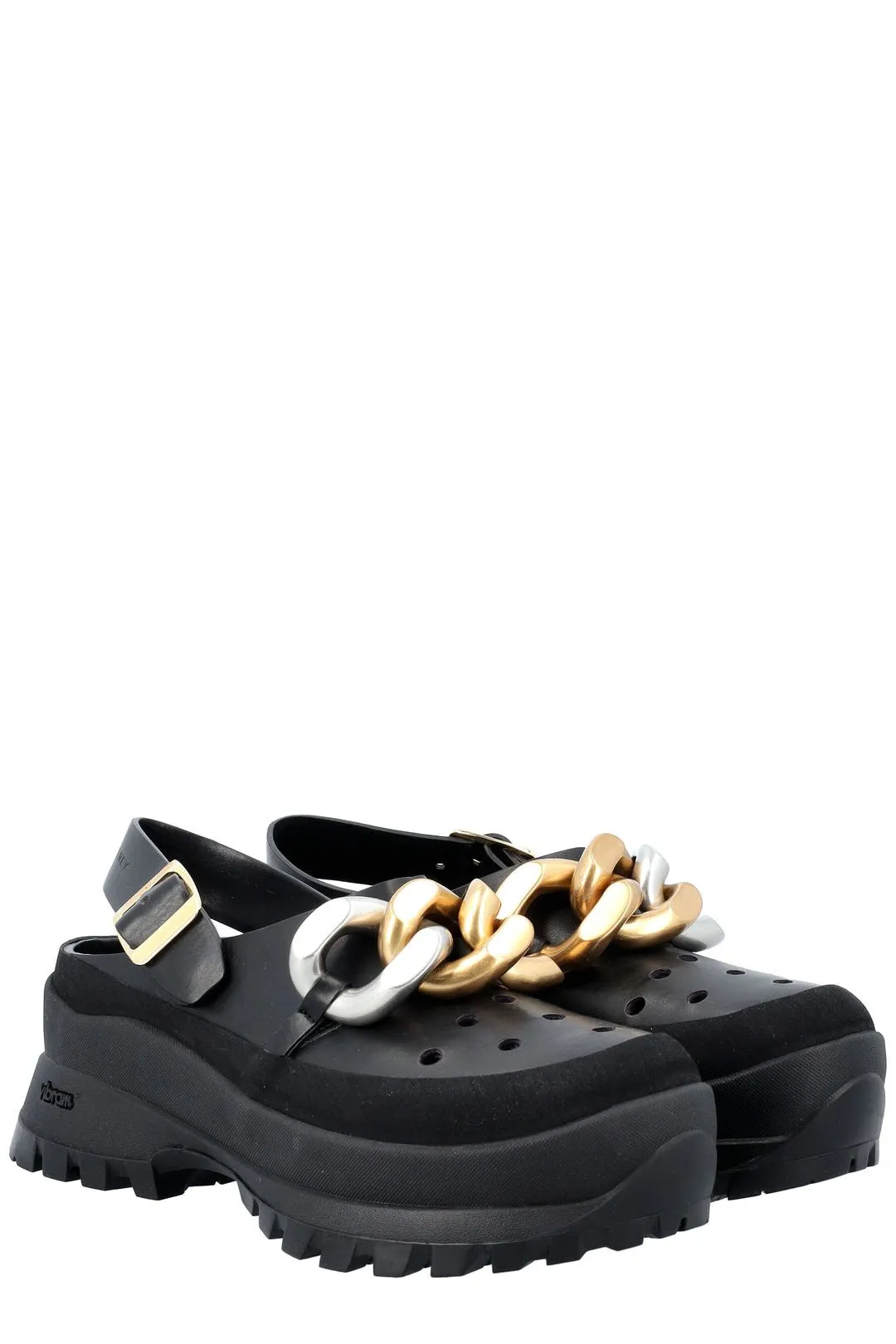 Stella McCartney Chain-Link Slingback Strap Clogs