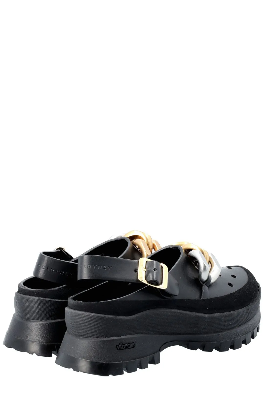 Stella McCartney Chain-Link Slingback Strap Clogs