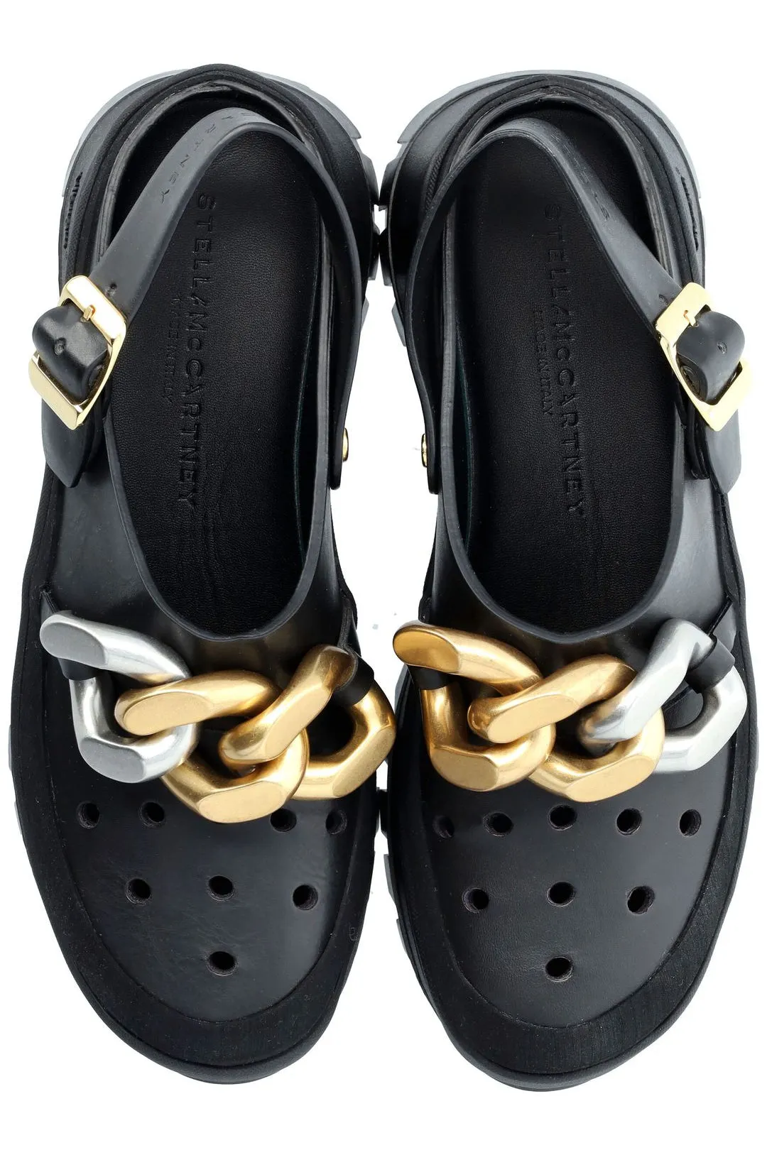 Stella McCartney Chain-Link Slingback Strap Clogs