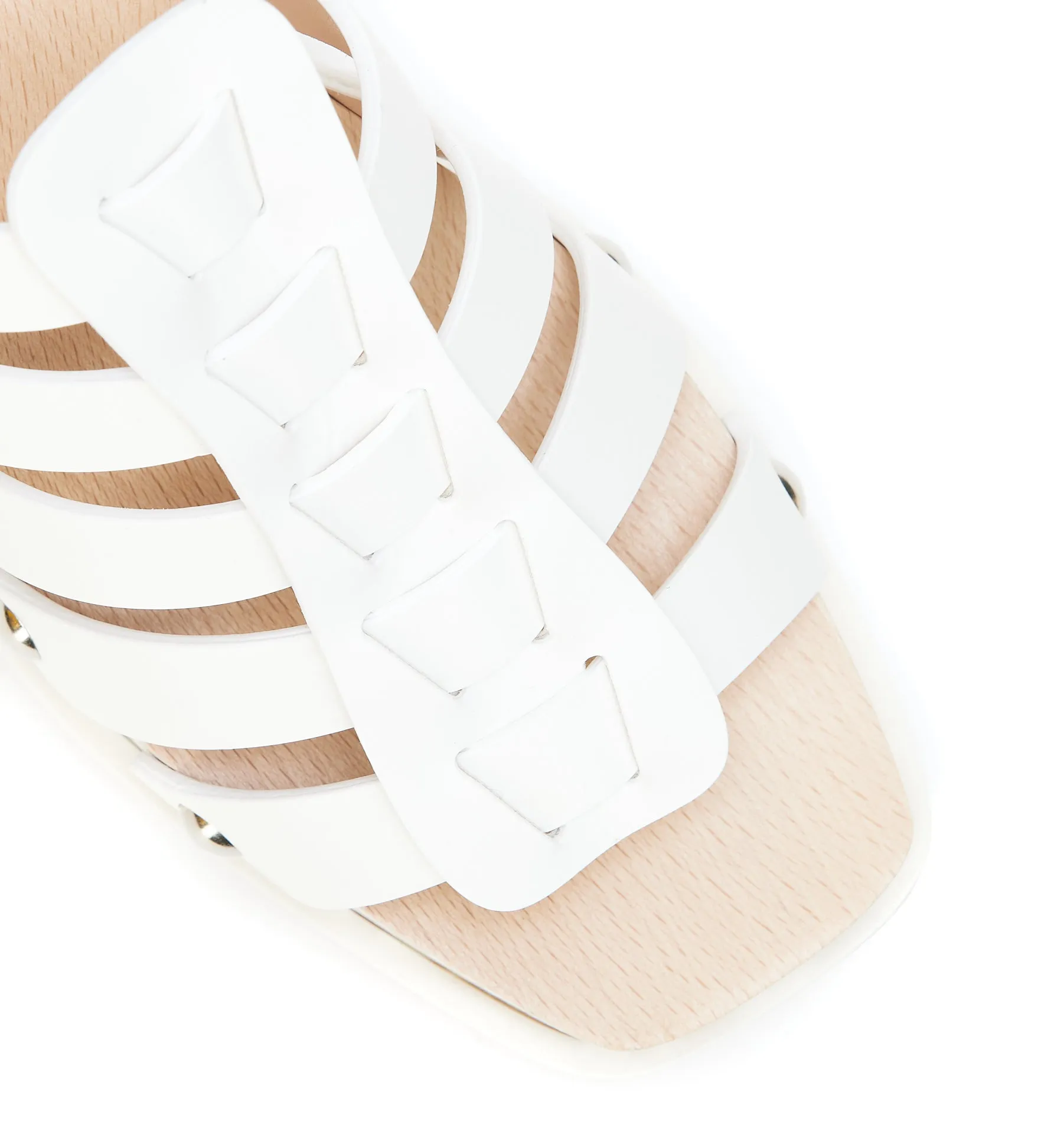 Stella McCartney Logo Printed Square Toe Wedge Sandals