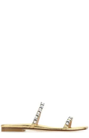 Stuart Weitzman Aleena Embellished Flat Sandals