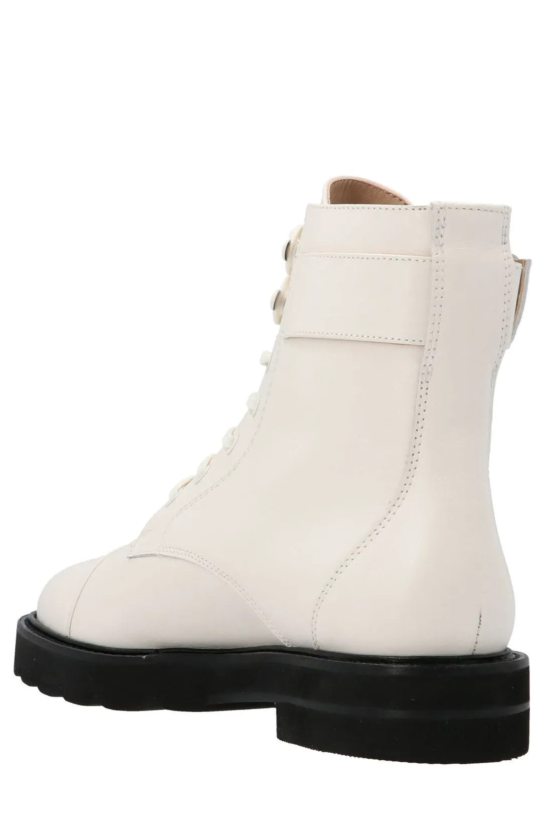 Stuart Weitzman Embellished-Buckled Combat Boots