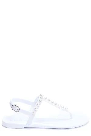 Stuart Weitzman Goldie Jelly Embellished Thong Sandals