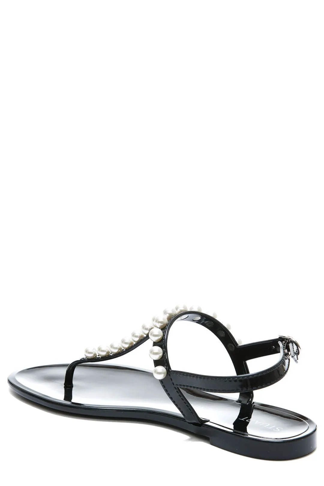 Stuart Weitzman Goldie Jelly Embellished Thong Sandals