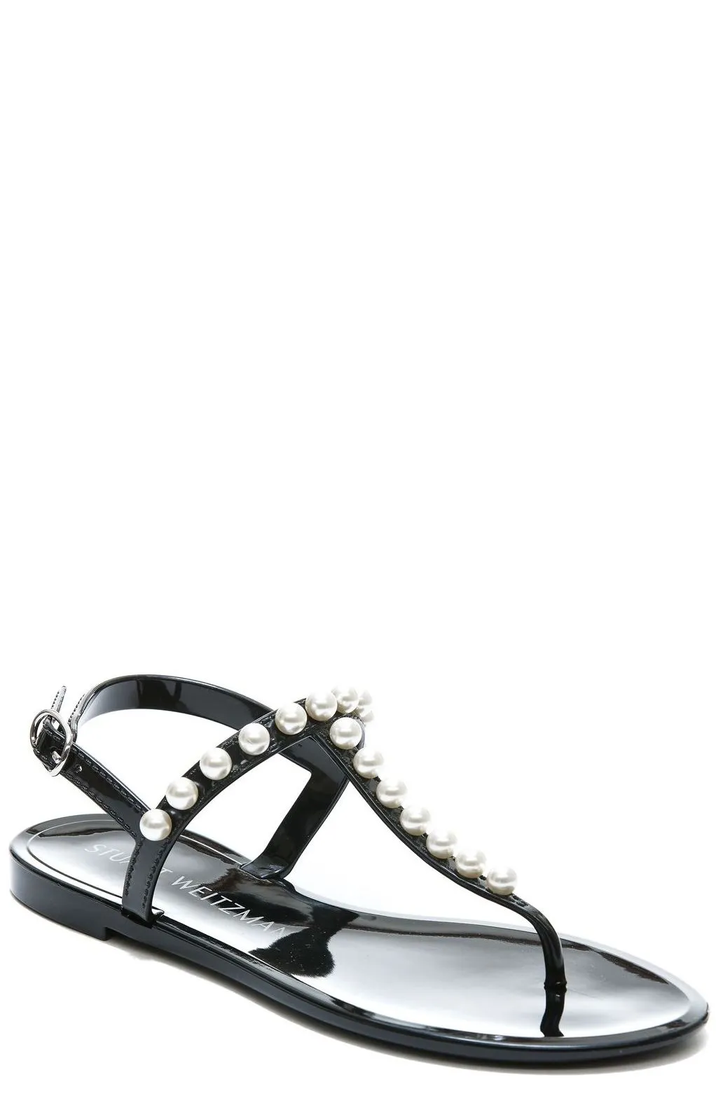 Stuart Weitzman Goldie Jelly Embellished Thong Sandals