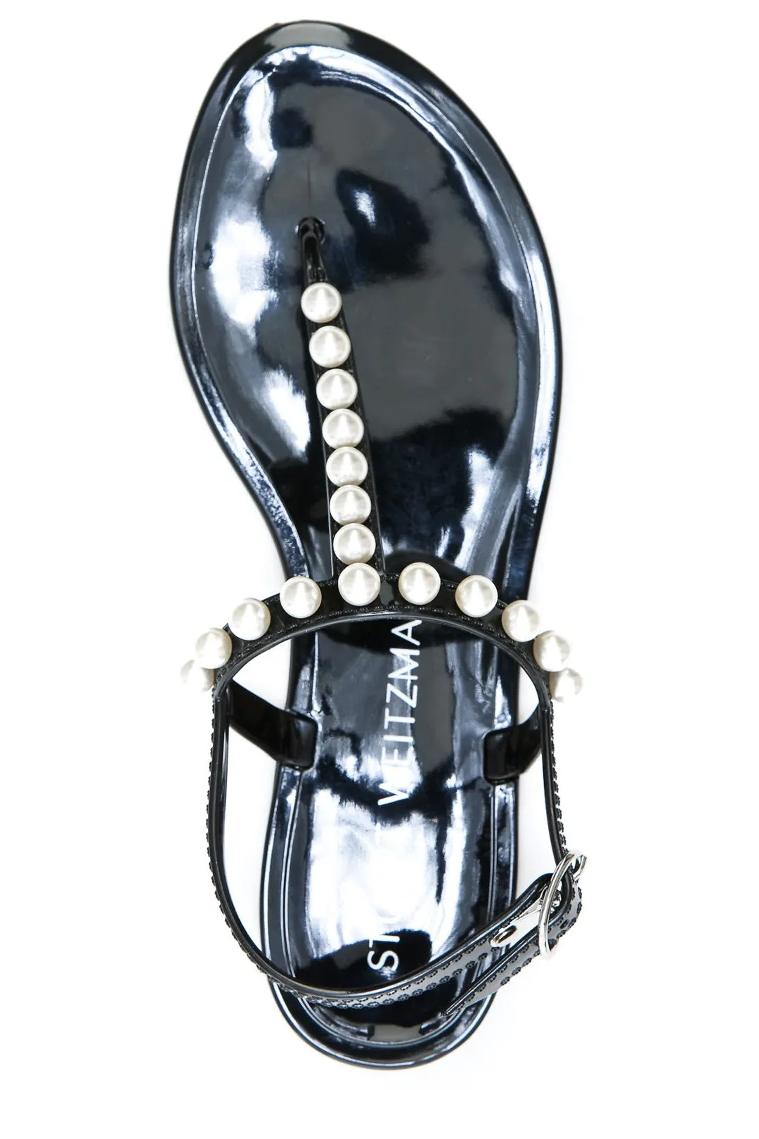 Stuart Weitzman Goldie Jelly Embellished Thong Sandals
