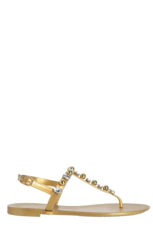Stuart Weitzman Jelly Goldie Embellished Sandals