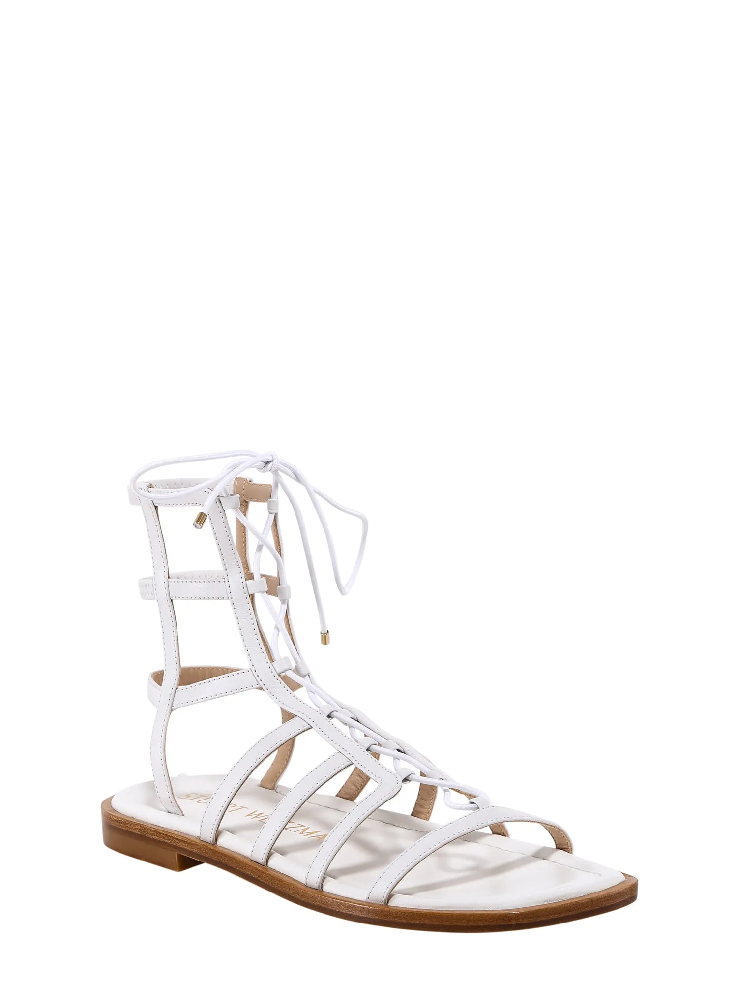 Stuart Weitzman Lace-Up Caged Sandals