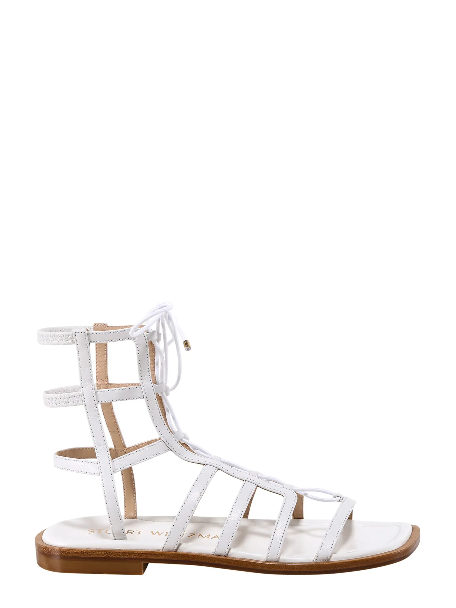 Stuart Weitzman Lace-Up Caged Sandals