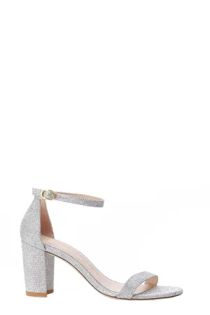 Stuart Weitzman Nearly Nude Glitter Sandals