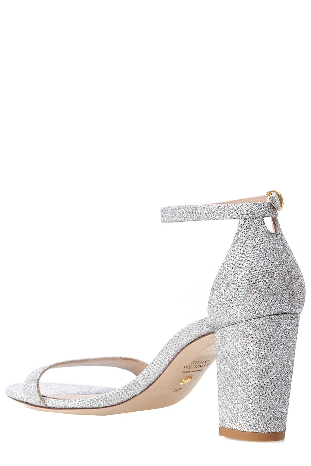 Stuart Weitzman Nearly Nude Glitter Sandals