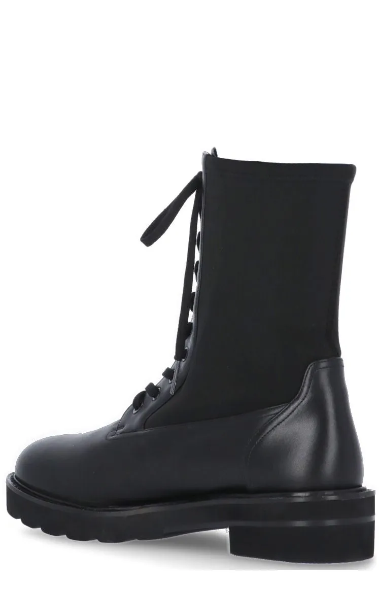 Stuart Weitzman Panelled Lace-Up Boots