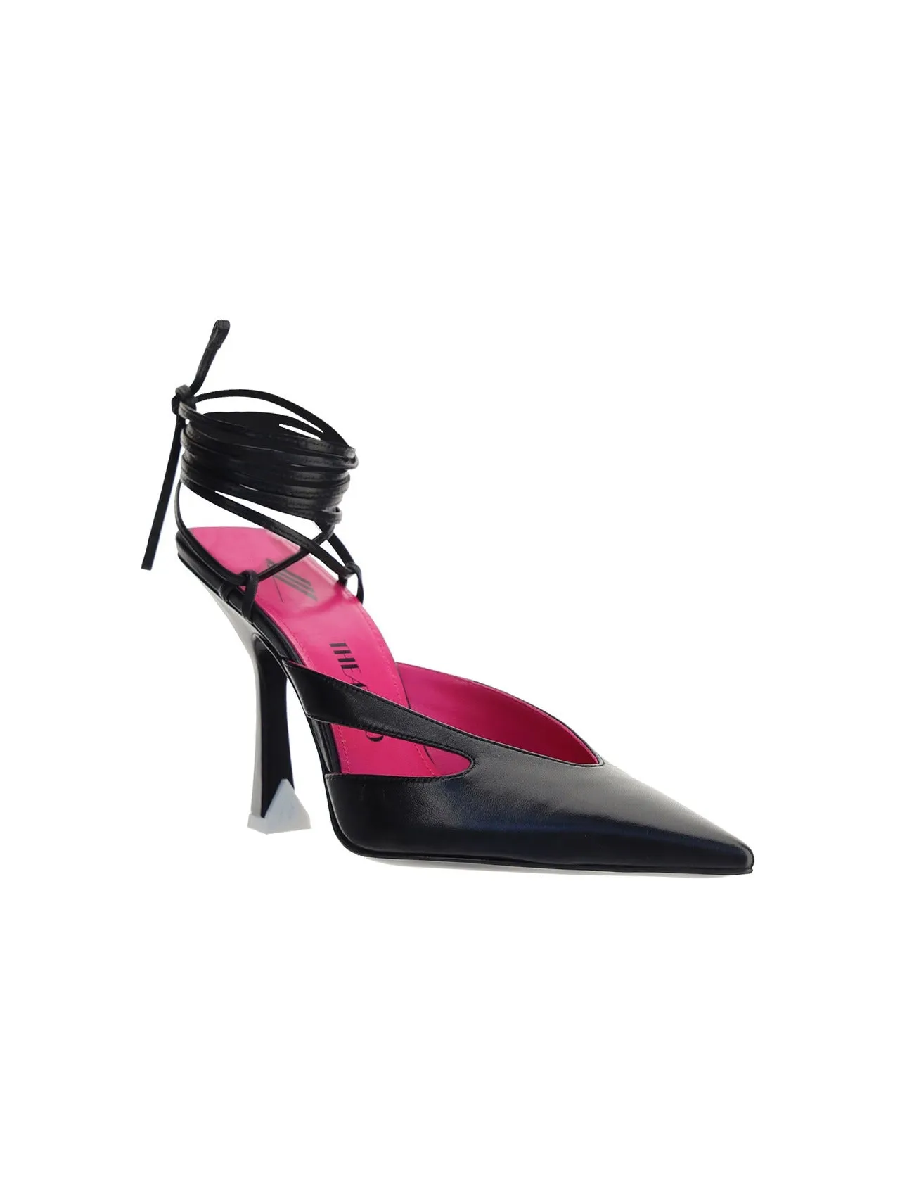The Attico Pointed-Toe Lace-Up Pumps