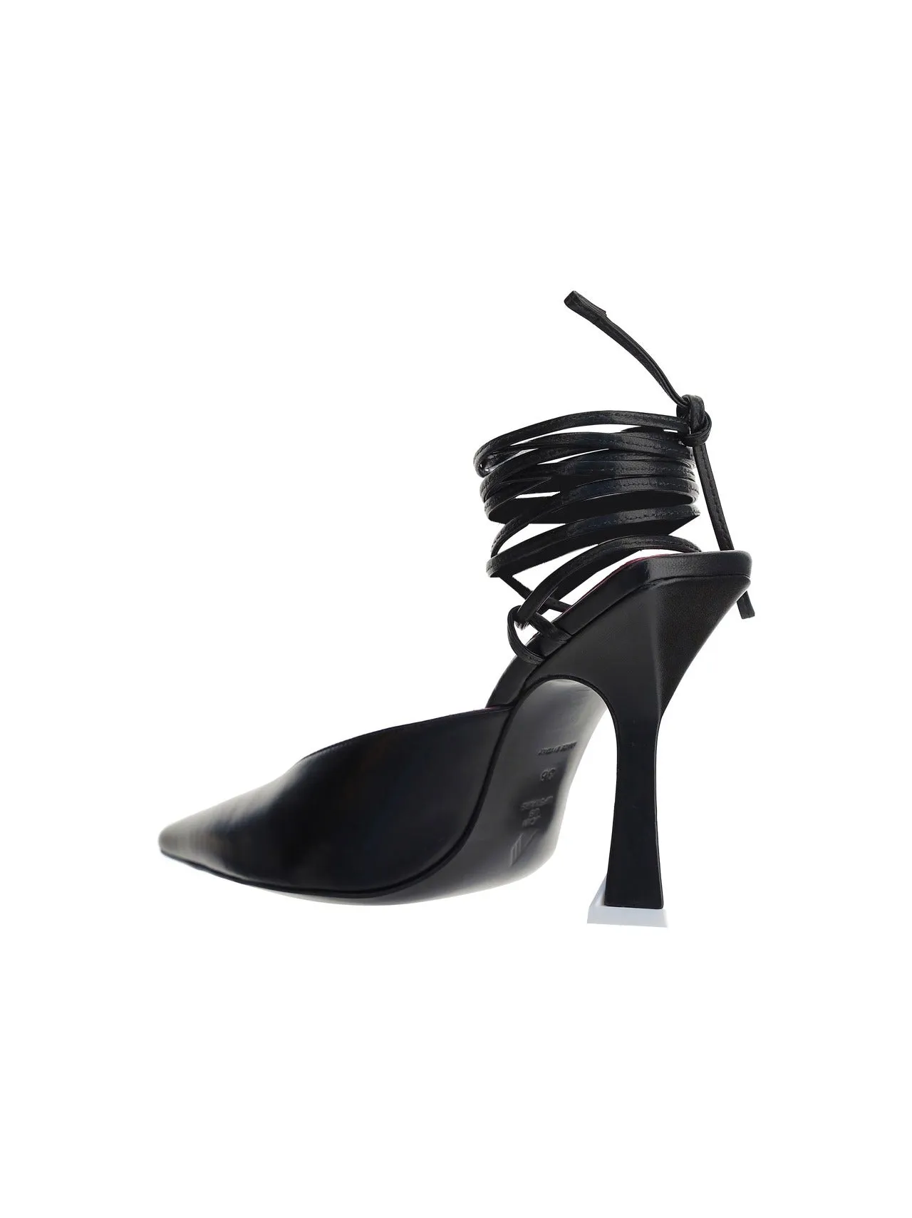 The Attico Pointed-Toe Lace-Up Pumps