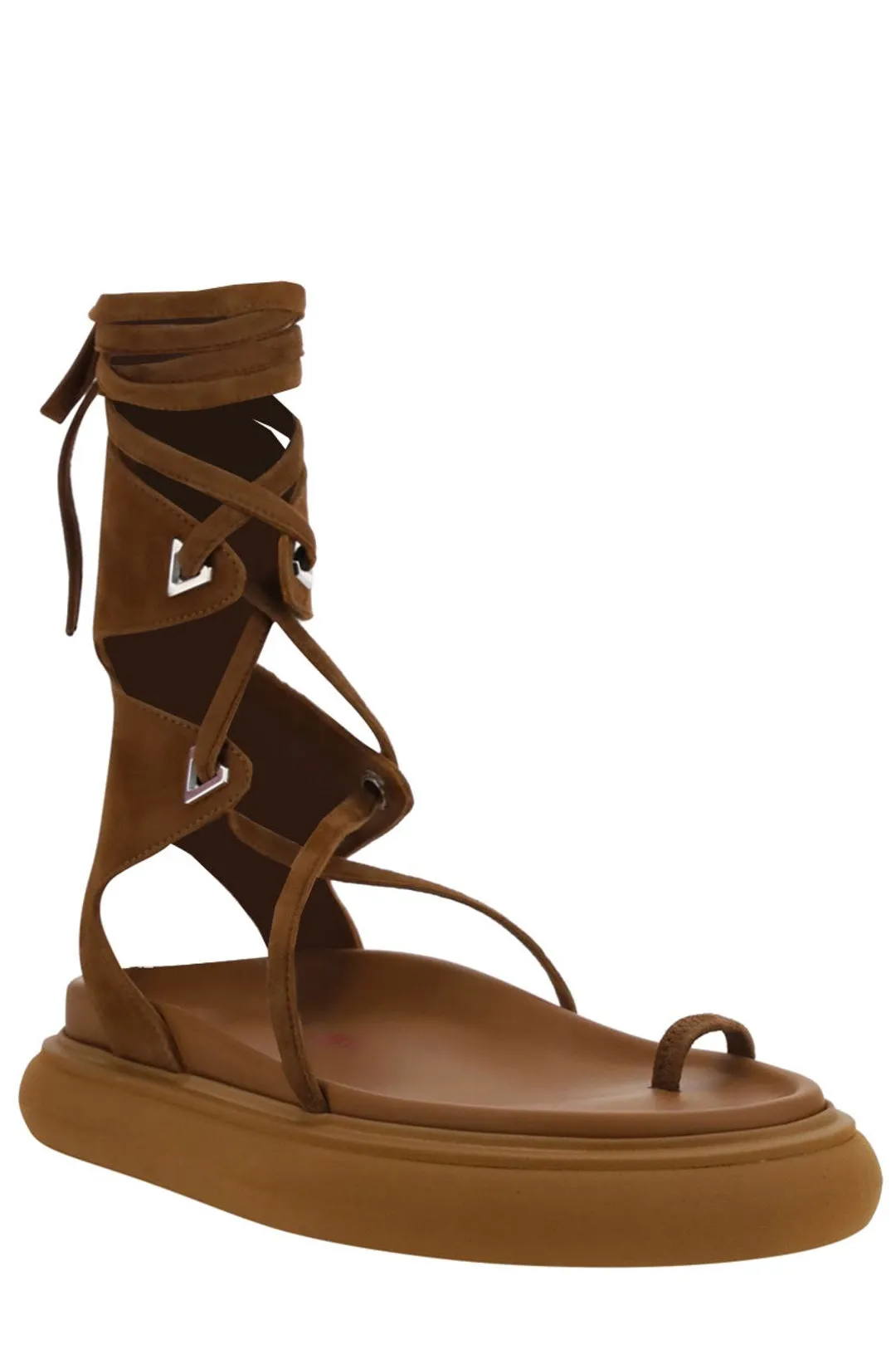The Attico Selene Lace-Up Flat Sandal