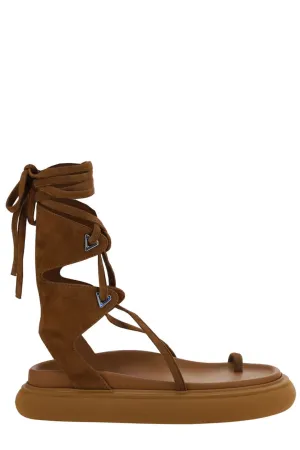 The Attico Selene Lace-Up Flat Sandal