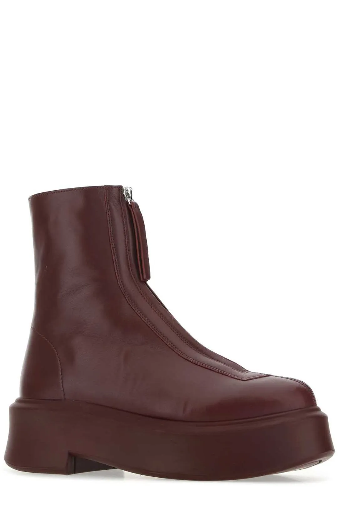 The Row Zip Detailed Round Toe Ankle Boots