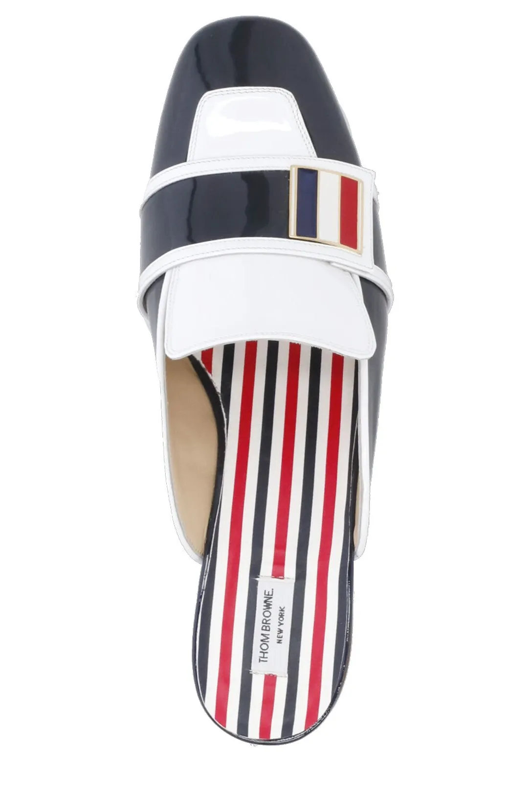 Thom Browne RWB-Striped Low Block Heel Mules