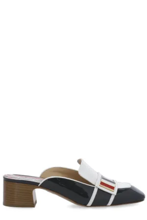 Thom Browne RWB-Striped Low Block Heel Mules