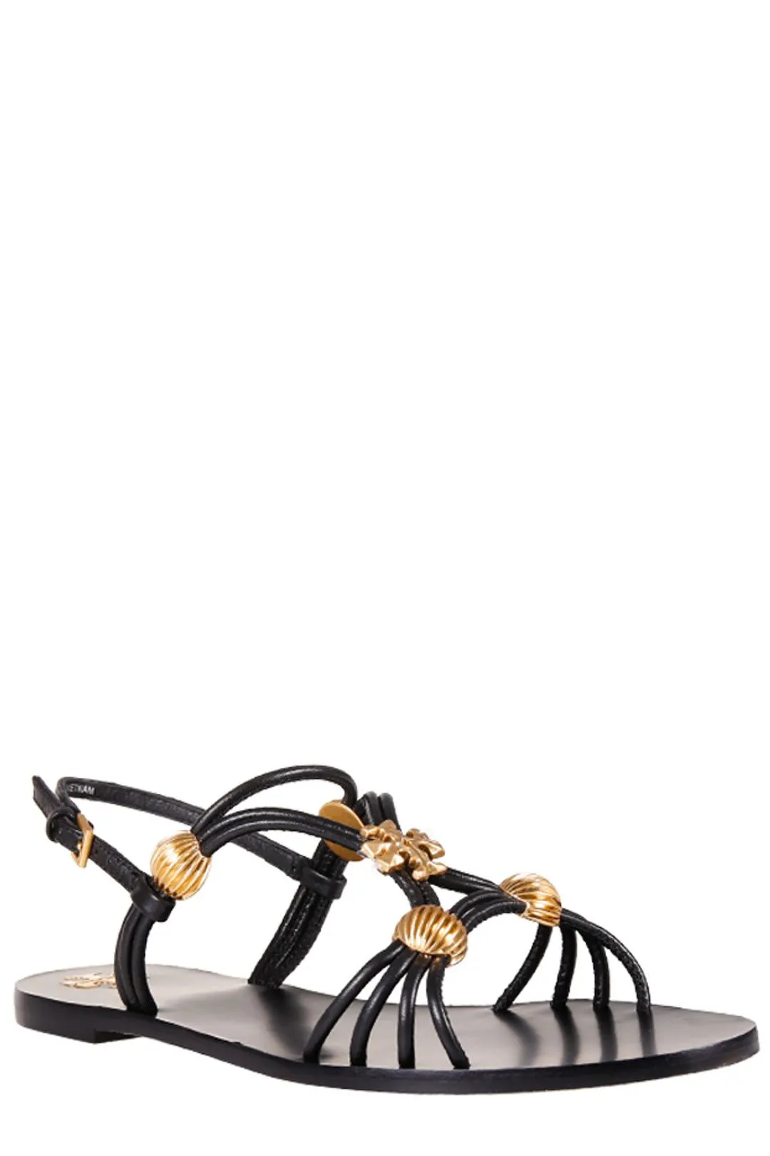 Tory Burch Bead-Detail Crossover Strappy Sandals
