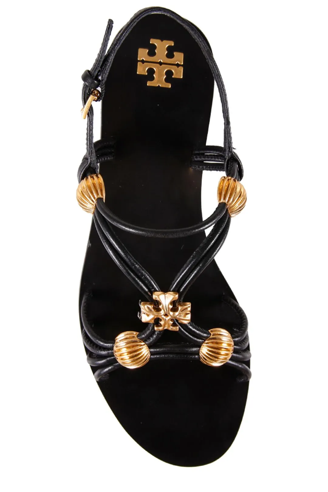 Tory Burch Bead-Detail Crossover Strappy Sandals