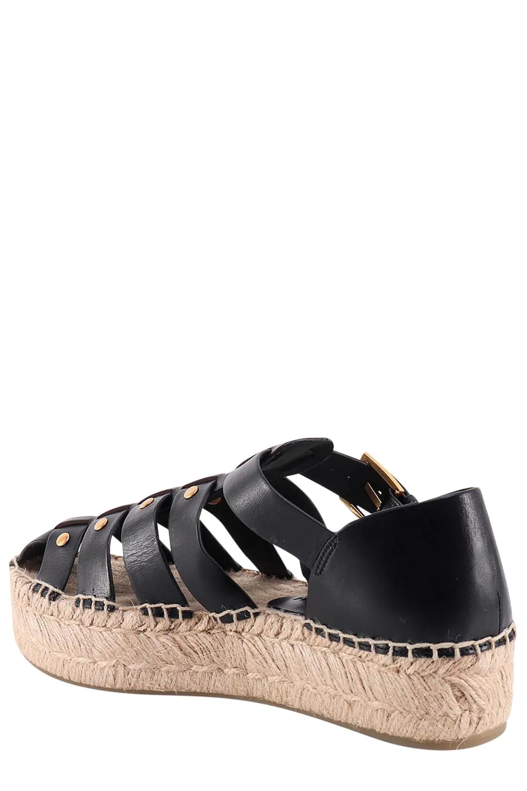 Tory Burch Fisherman Round-Toe Platform Espadrilles