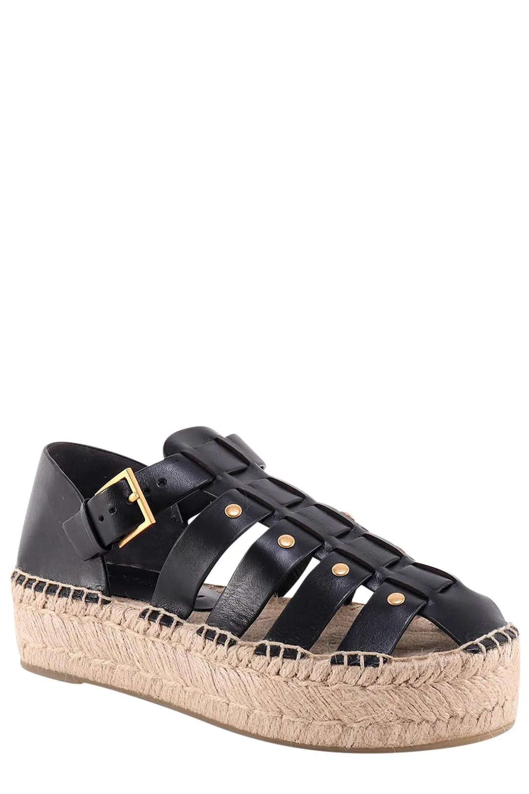 Tory Burch Fisherman Round-Toe Platform Espadrilles
