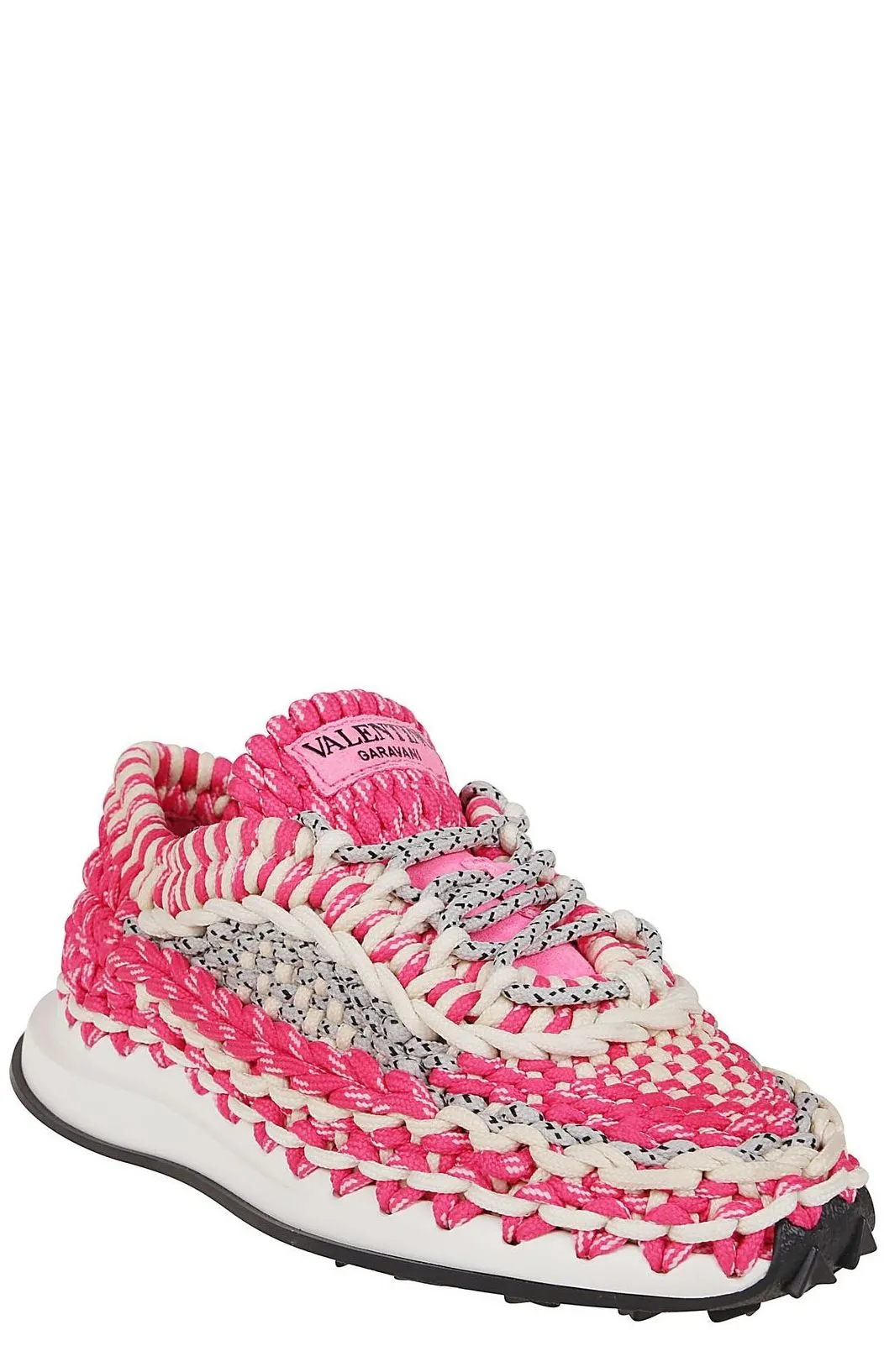 Valentino Crochet Lace-Up Sneakers
