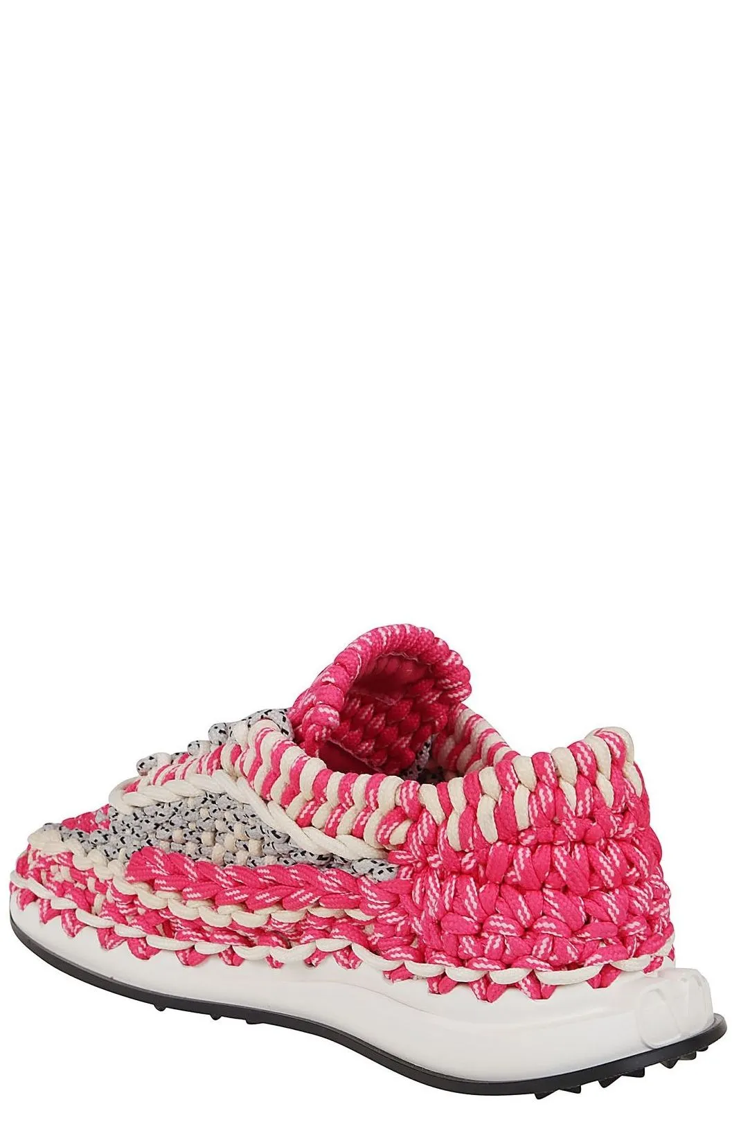 Valentino Crochet Lace-Up Sneakers