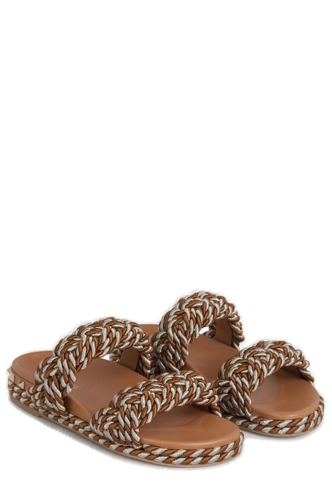Valentino Garavani Rockstud Braided Strap Sandals