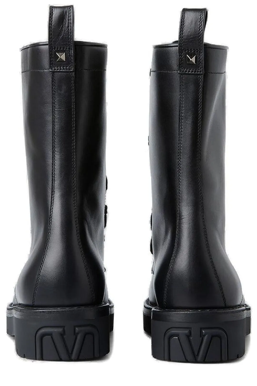 Valentino Garavani Rockstud Lace-Up Ankle Boots