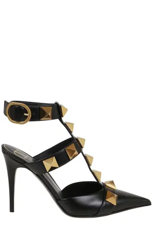 Valentino Garavani Roman Stud Ankle Strapped Pumps