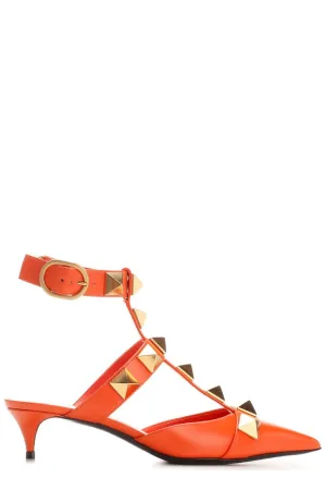 Valentino Garavani Roman Stud Pointed-Toe Pumps