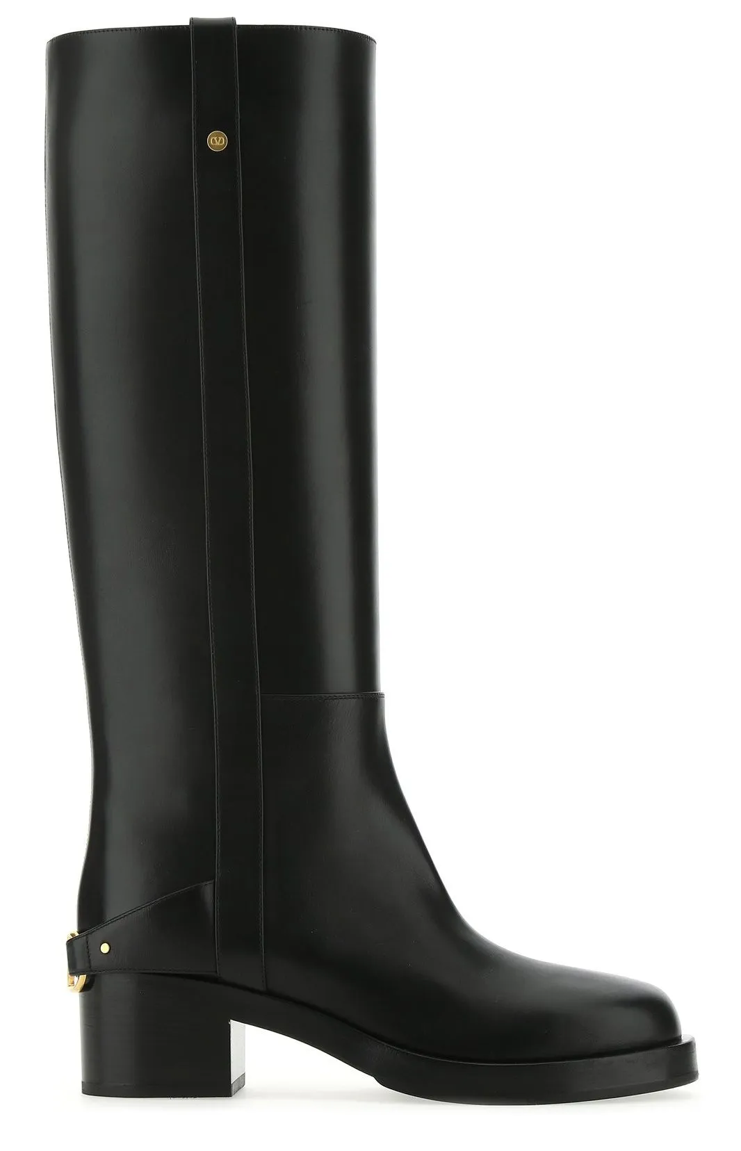 Valentino VLogo-Detailed Block-Heel Boots