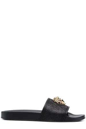 Versace Medusa-Plaque Slip-On Slides