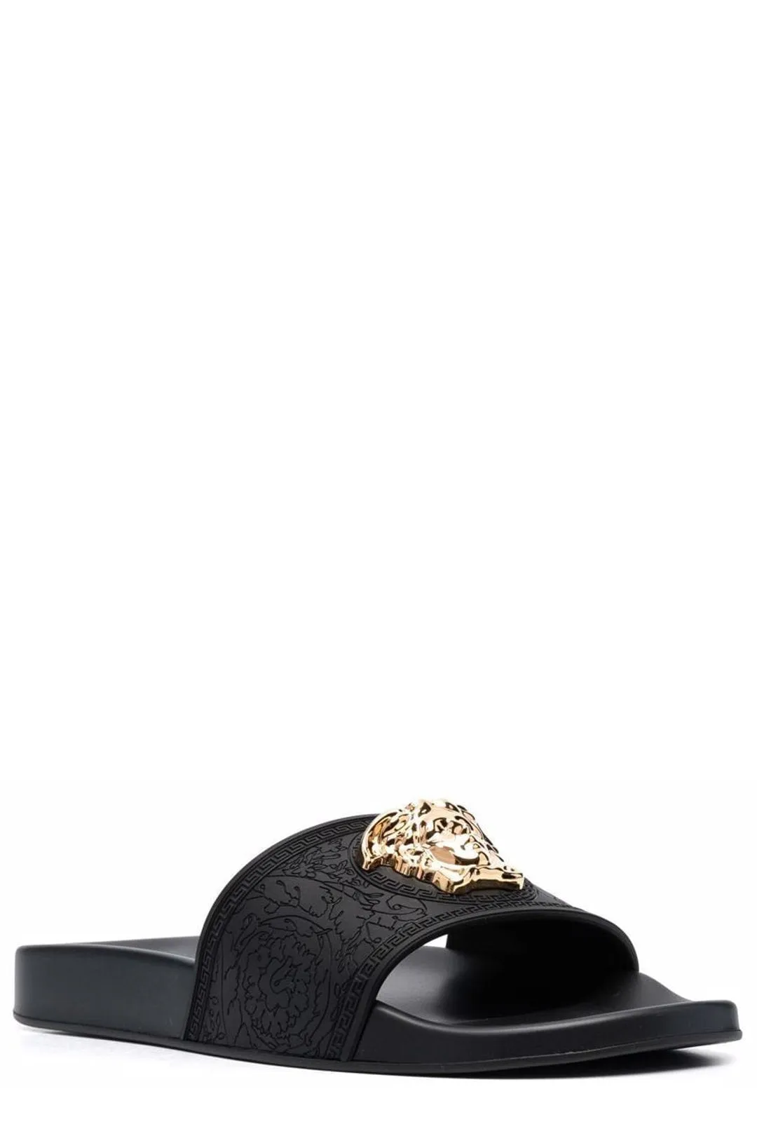 Versace Medusa-Plaque Slip-On Slides