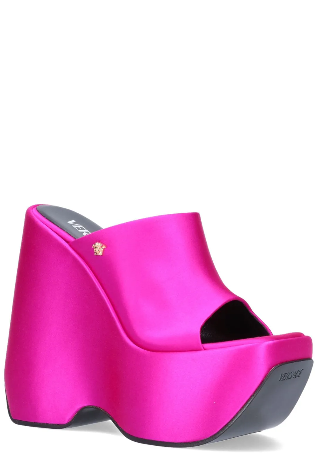Versace Triplatform Medusa Plaque Slip-On Sandals