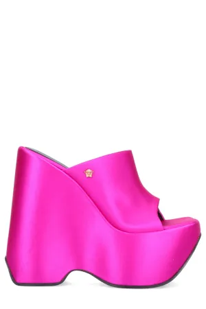 Versace Triplatform Medusa Plaque Slip-On Sandals