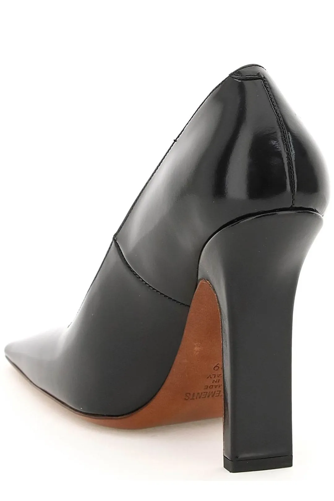 Vetements Logo Printed Square Toe Pumps